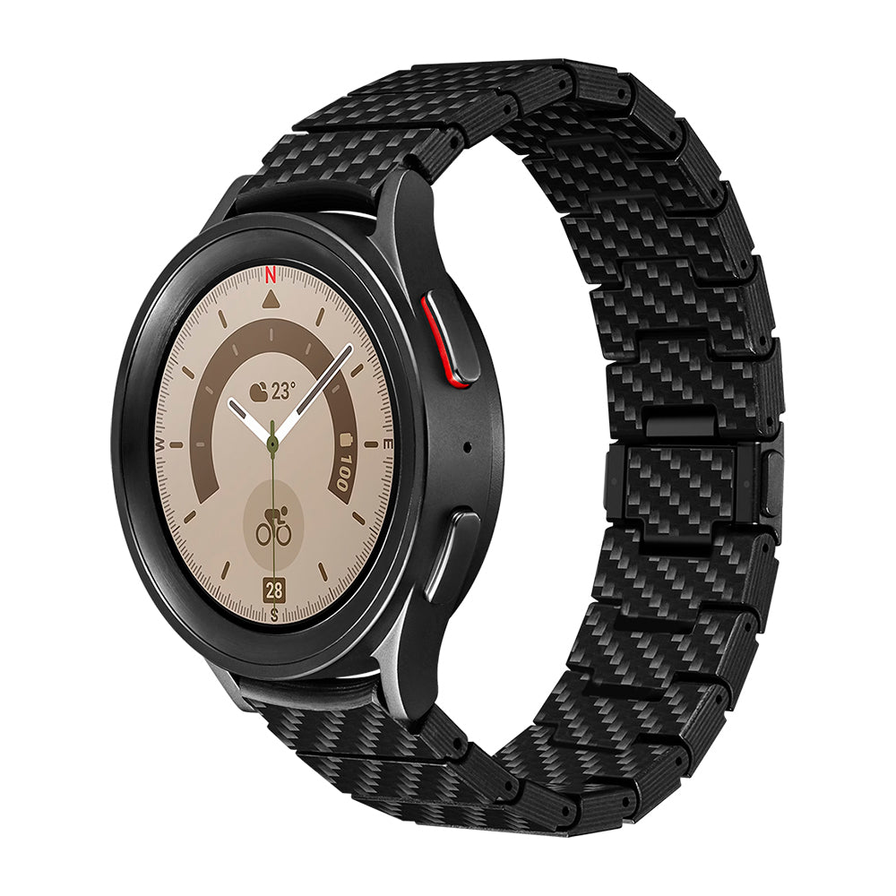 Pitaka Modern Serisi Galaxy Watch 7 40mm Karbon Fiber Black-Grey Twill Kordon Pitaka Modern Serisi Galaxy Watch 7 40mm Karbon Fiber Black-Grey Twill Kordon